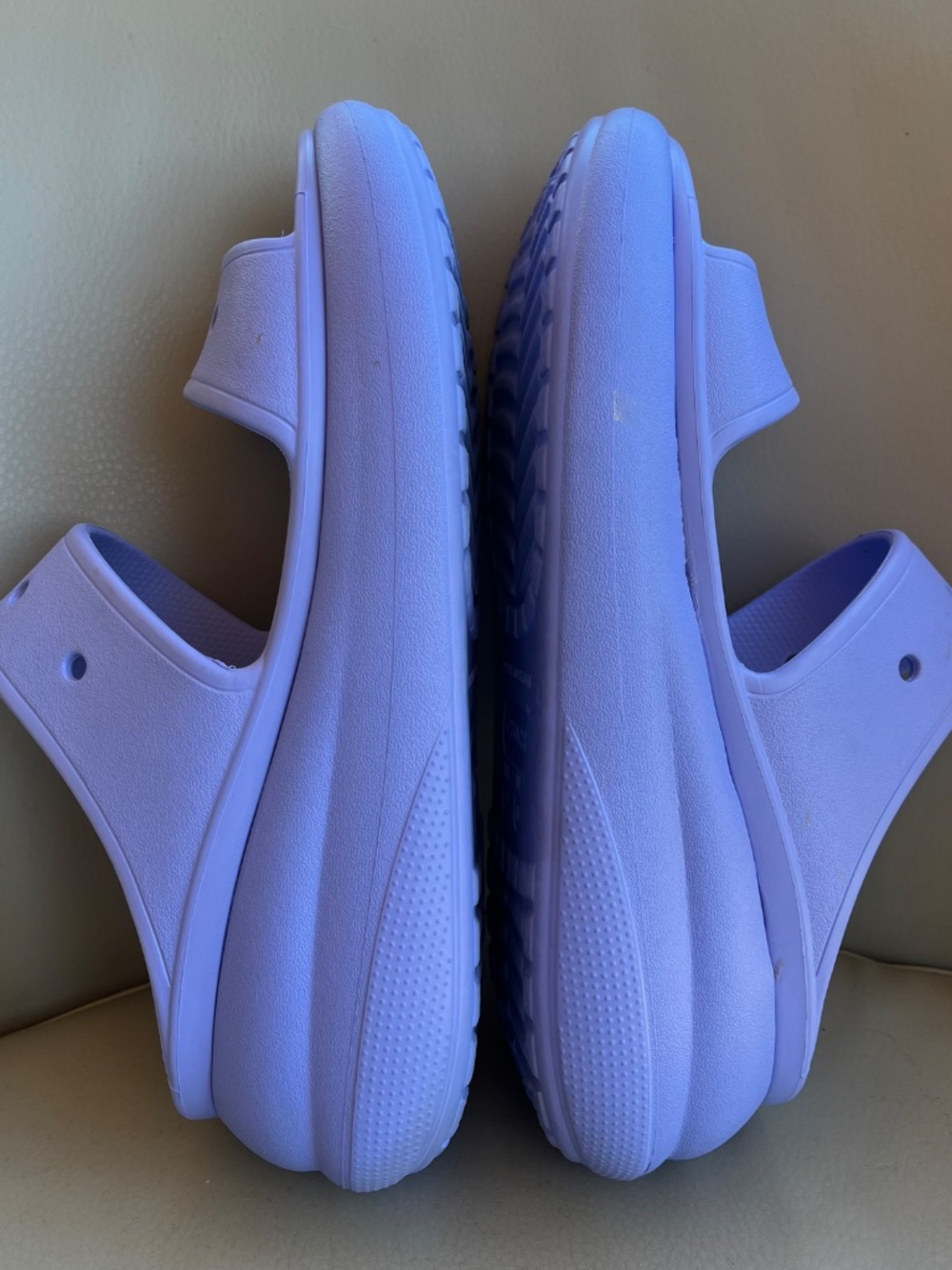 Crocs Classic Crush Platform Slides Sandals W10 M8 Lavender 2.5" Heel Comfort - Picture 5 of 10